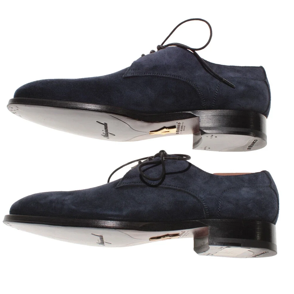 Di Bianco NWOB Lace Up Derby Dress Shoes Size 10 US in Dark Blue Suede